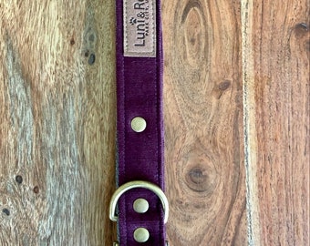 Plumb Corduroy Dog Collar