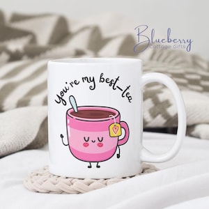 Du bist mein Bester-Tee-Geschenk Freundschaftstasse - Geschenk für den besten Freund - Wortspiel-Tasse - Witz-Tasse - Cartoon-Süße Best-Tee-Geschenk-Tasse