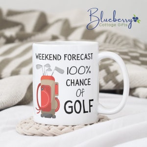 100% szans na golfa. Ceramiczny kubek. Kubek golfisty. Prezent dla miłośnika golfa - Urodziny, Dzień Ojca, Boże Narodzenie, Żart, Kubek prezentowy