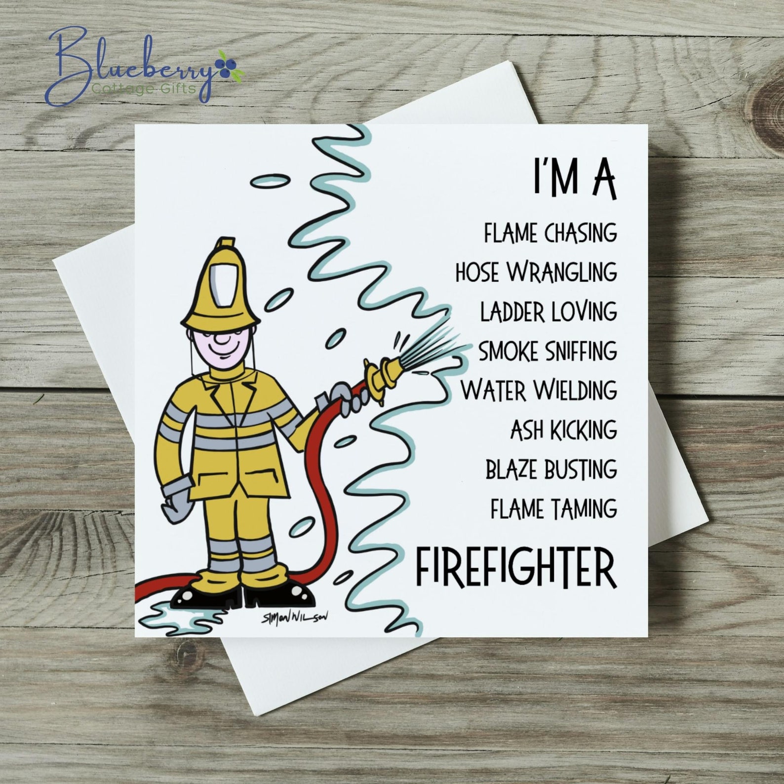 I’m a Firefighter Thick Linen Effect Card. Funny, Father’s Day ...