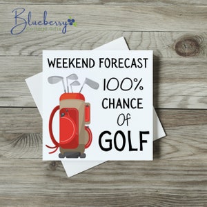 100% szans na kartę golfową. Gruba karta z efektem lnu. Zabawne, Dzień Ojca, rocznica urodzin, golfiści, hobby, żart