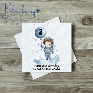Carte de 2e anniversaire - Deux ans - Design unique - Personnalisation gratuite - Effet lin - Carte carrée de 15 cm - Mignon - Animaux - Fête - Personnaliser - Espace