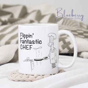 Flipping Fantastic Chef Mug - Cartoon - Unique Cartoon - Cartoon Design - Chef - Gift for a BBQ lover - Cartoon Gift Mug