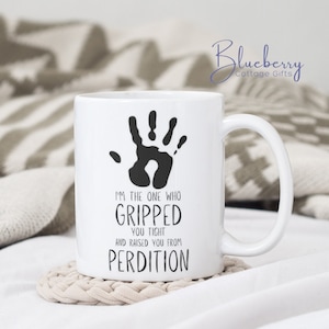 Ik ben degene die je stevig vastpakte en je uit het verderf heeft getild - SPN - SPN-cadeaumok - Supernatural fanmok - Perdition - Citaat van Castiel