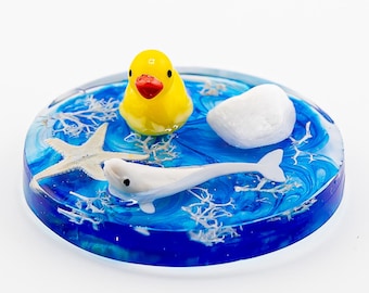 Pato Beluga para Crucero por Alaska / Juego de esconder patos para crucero por Alaska / Regalo para cruceros Beluga / Creación artesanal de resina para cruceros