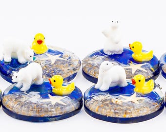 Crucero de osos polares en Alaska / Paso Polar / Juego de escondite de patos en crucero por Alaska / Regalo de crucero de osos polares / Creación artesanal de resina para crucero
