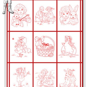 Easter Time, Redwork Hand Embroidery Pattern, Trace It to Fabric ...