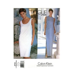 May include: Vogue Patterns sewing pattern for a sleeveless dress by Calvin Klein. The pattern is for sizes 14-16-18.