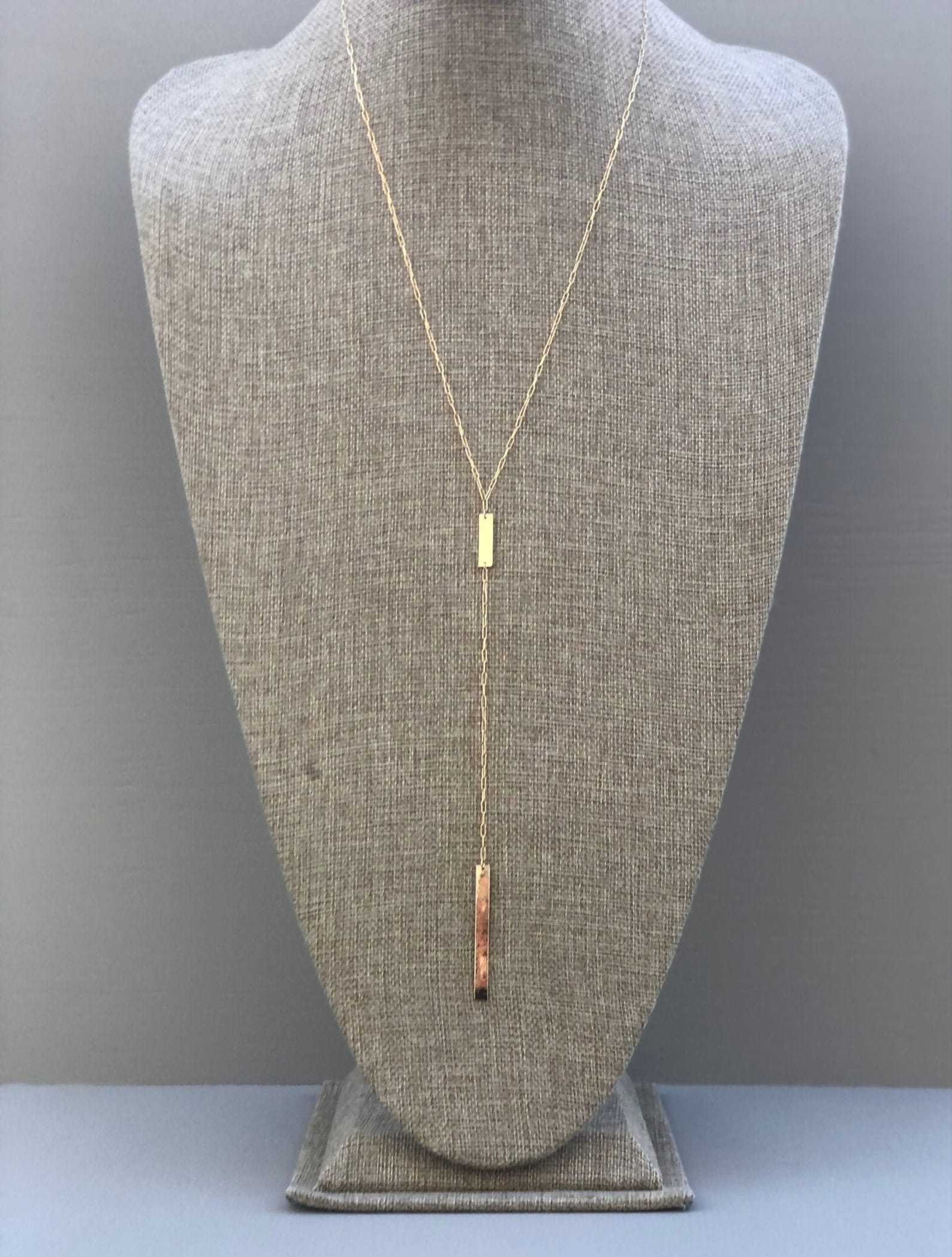 Gold Filled Lariat Long Necklace Ynecklace Etsy