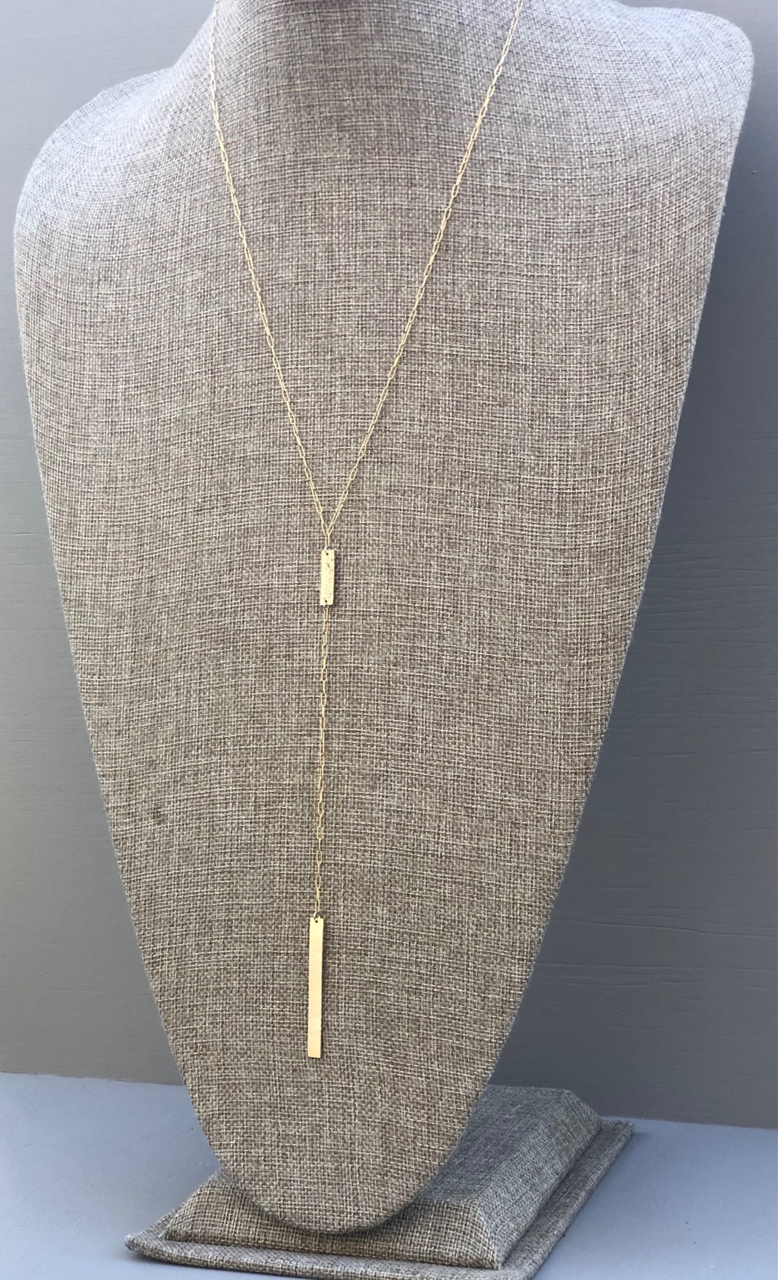 Long lariat necklace gold Clearance