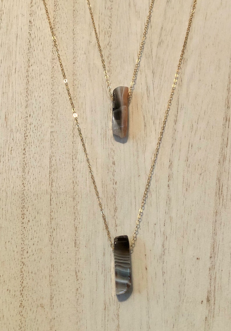 Layered Necklaces Gemstone Choker Layering Jewelry Gold Necklace Botswana Agate Short Gemstone Necklace