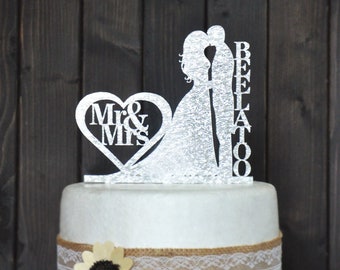 silver cake topper etsy