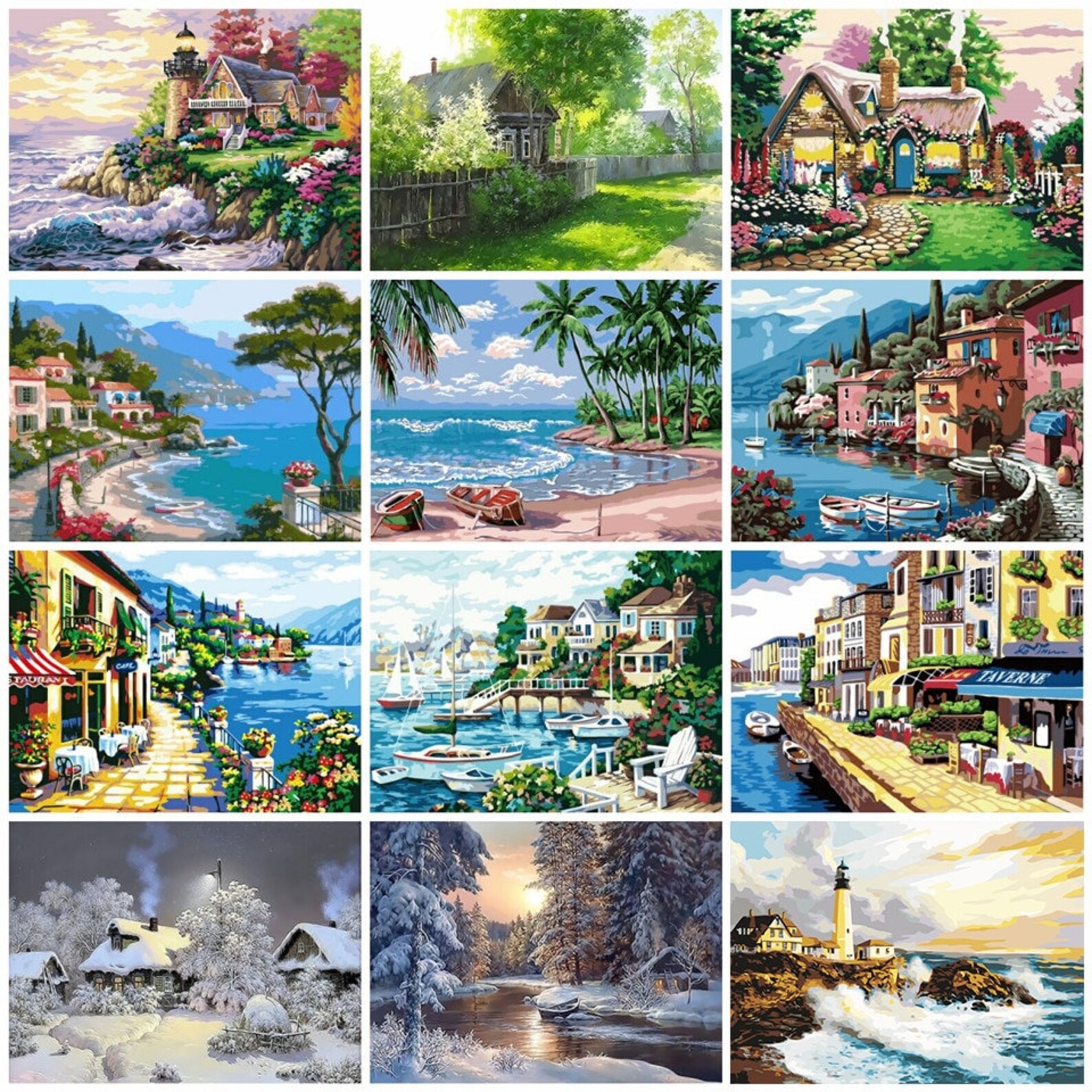 DIY Oil Painting by Number on 40x50cm Canvas With Beautiful Etsy