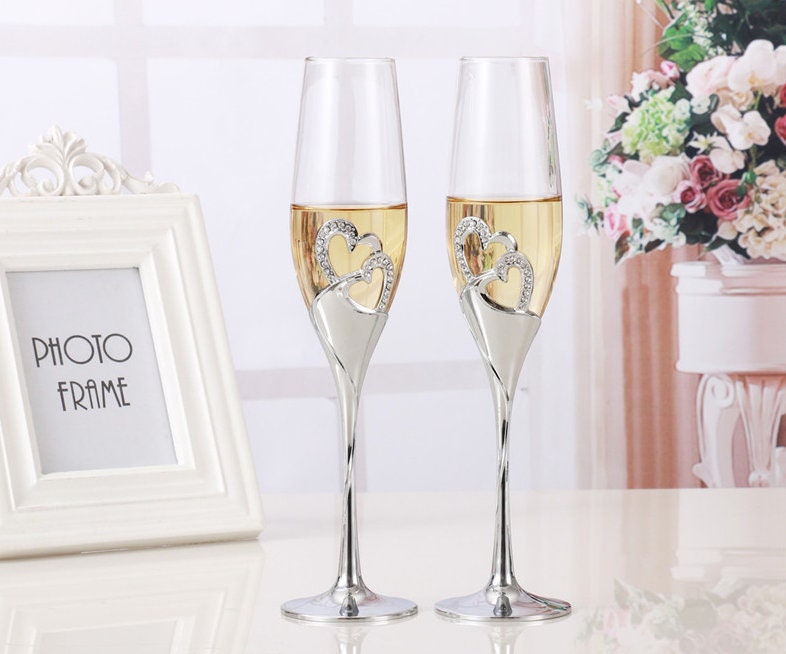 2 pcs/Set Wedding Toasting Champagne Flute Crystal Glasses | Etsy