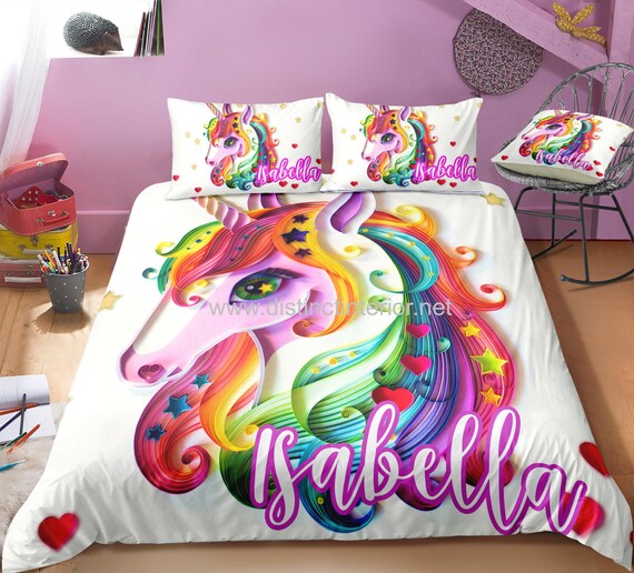 rainbow unicorn bedding