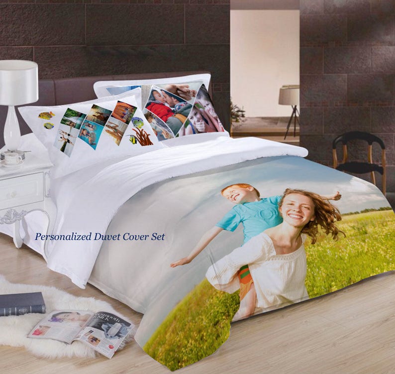 Personalized Bedding Set With Photo Wedding Gift Unique Etsy