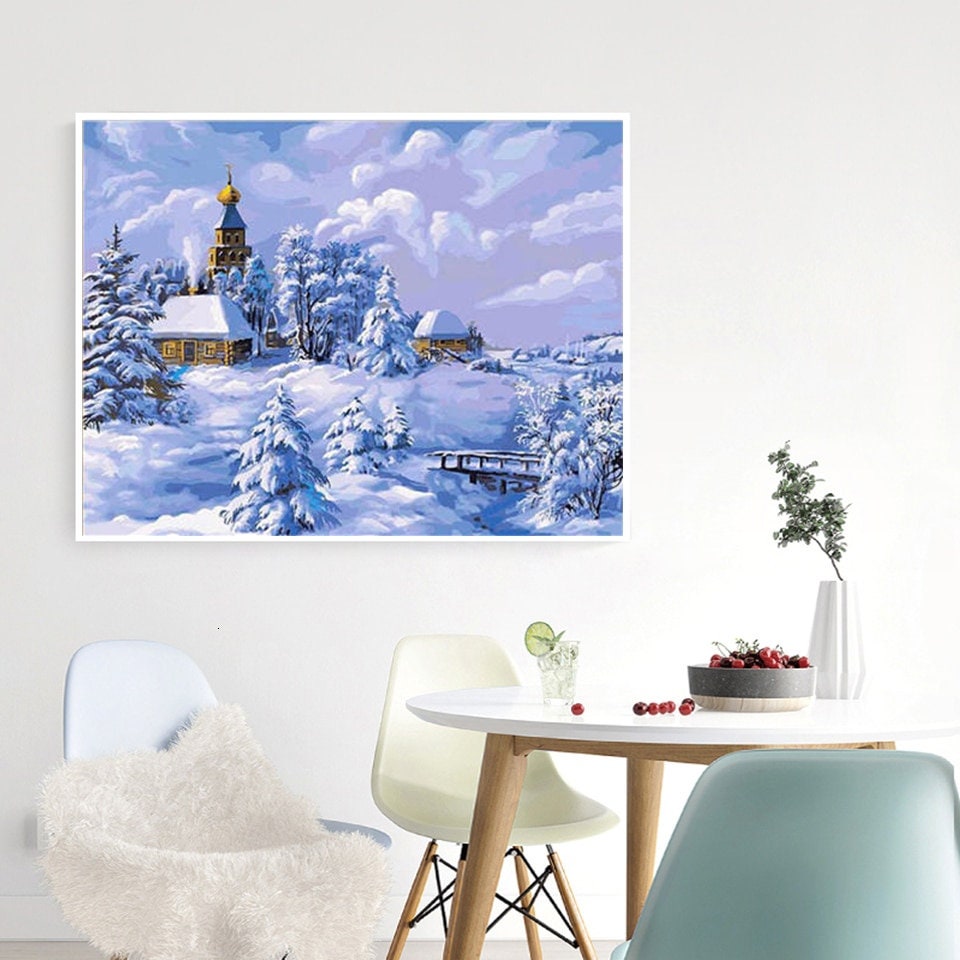 DIY Diamond Painting on Canvas With Beautiful Scenic Picture Etsy