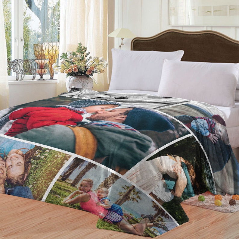 Custom Print Fleece Blanket Personalized Fleece Blanket Etsy