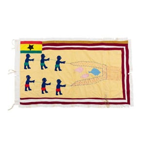 Vintage Asafo Flag - Catching Fish