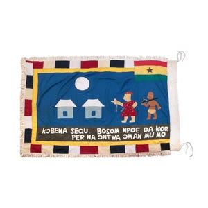 Vintage Asafo Flag - The Moon & Community