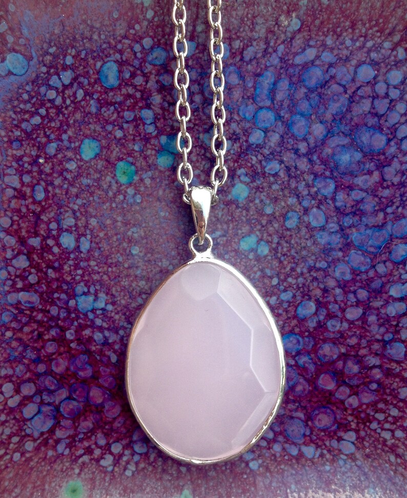 Rose Quartz Necklace Crystal Necklace Pink Rose Quartz Etsy