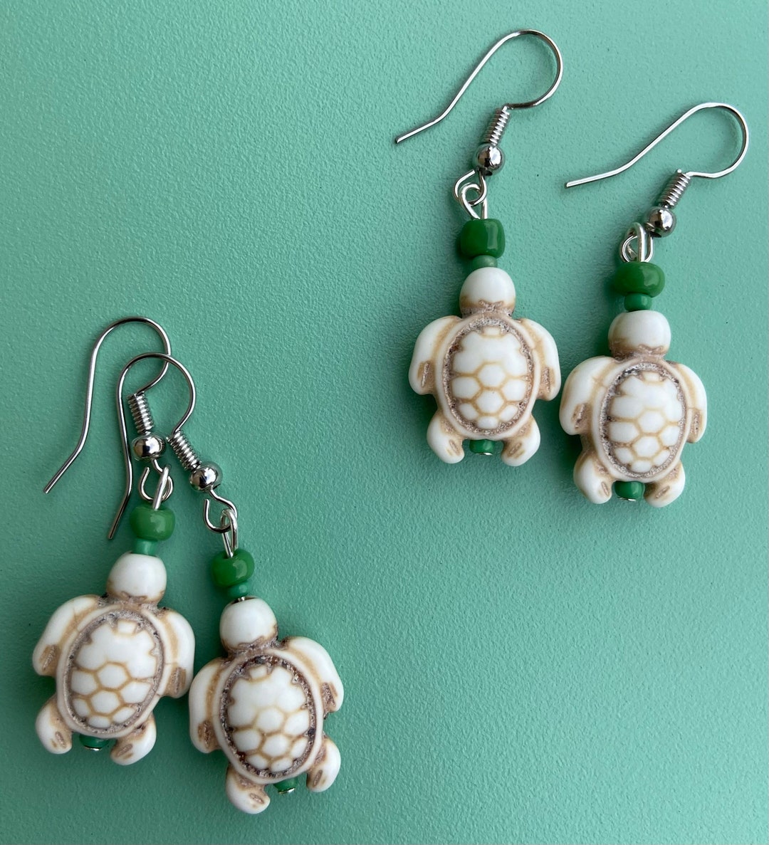 White Turtle Earringsstone Turtle Earringsbeach Jewelryturtle