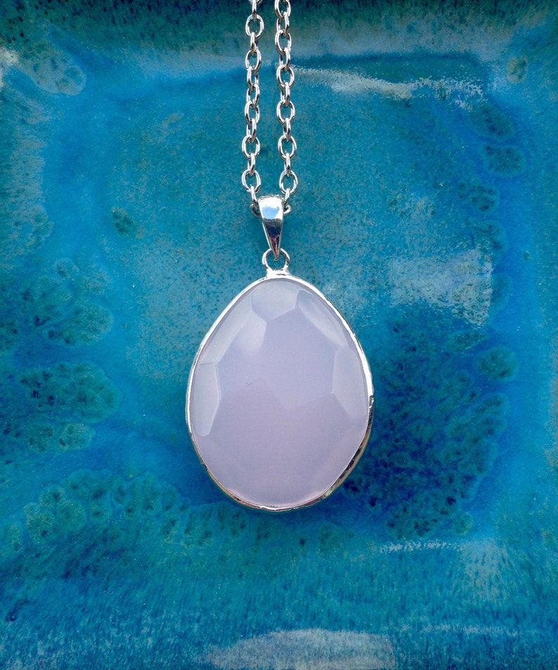 Rose Quartz Necklace Crystal Necklace Pink Rose Quartz Etsy