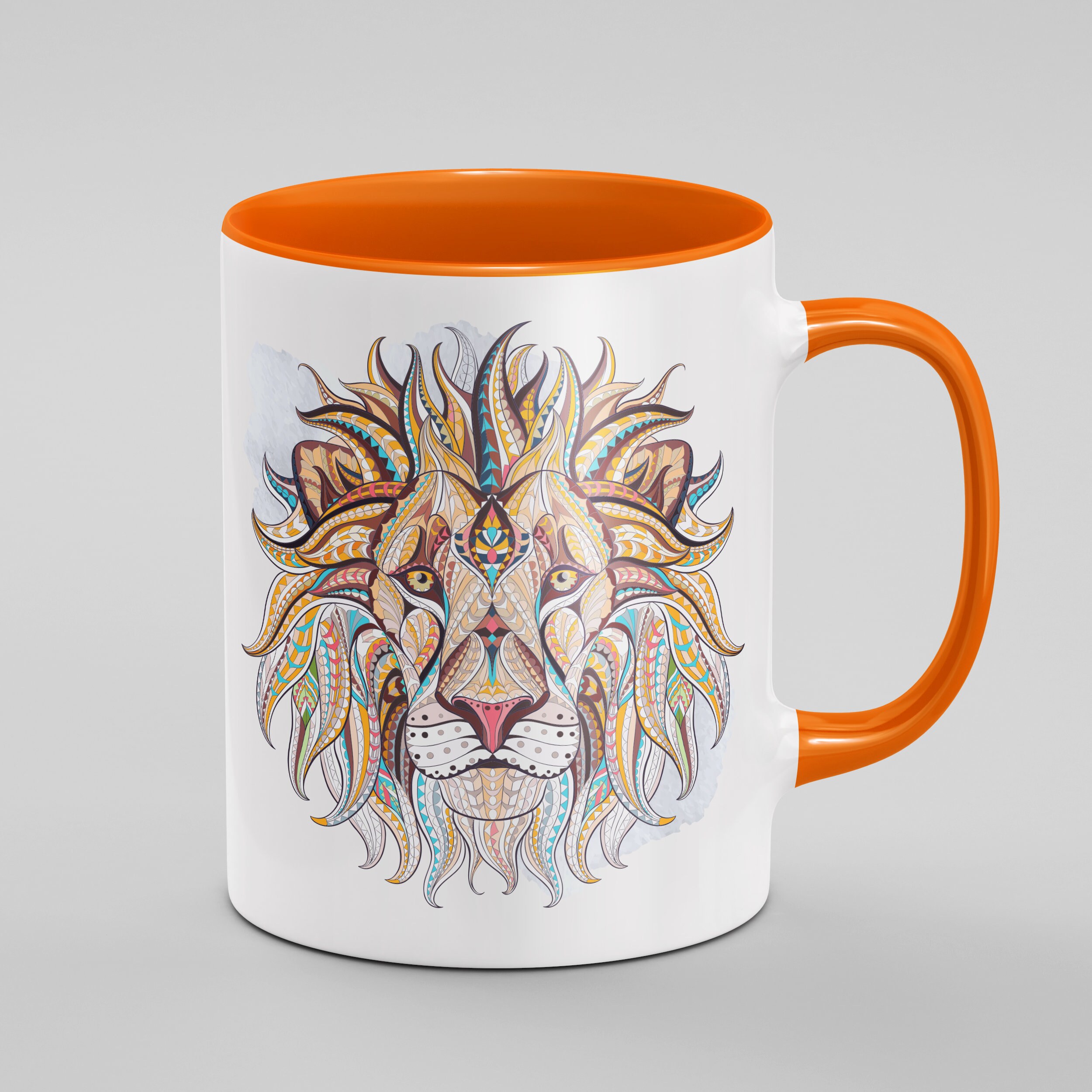 Lion Patterned Face Coffee Mug Lion Mug Birthday Gift Etsy Canada
