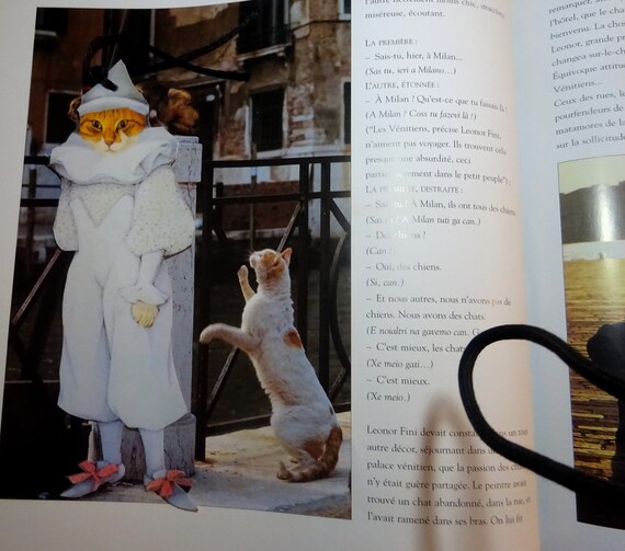 Bookmark With Cat And Cat Cat Dressed In Pensive Pierrot