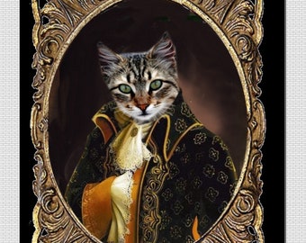 personalized cat portrait, the Venetian gentleman