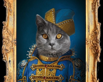 retrato de gato personalizable: el principito ruso