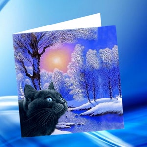 carte chat, carte de voeux chat , Noël, Nouvel An