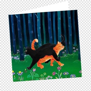 Carta doppia, quadrato con gatti: gatto nero, gatto rosso