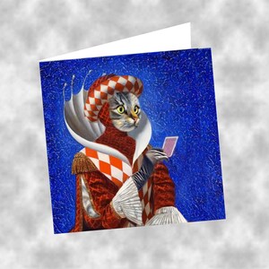 doppia carta quadrata con gatto: Tile Queen