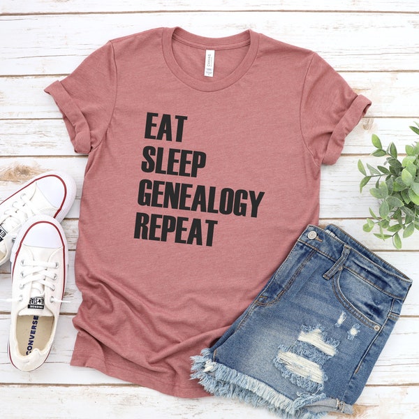 Eat Sleep Genealogy Repeat Unisex Shirt Genealogy Shirt Genealogy Gift Genealogist Shirt Genealogist Gift Family Tree Research Shirt