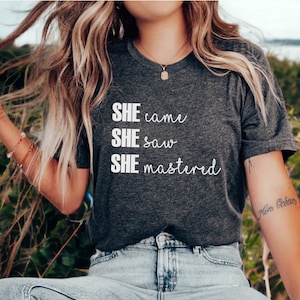 Mastered It Shirt, Masters Degree Gift, Gift for Masters Graduate, She Came She Saw She Mastered, Grad School Tee, Graduation Tee, MBA Gift
