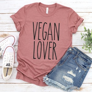 Vegan Lover, Vegan T Shirt, Vegan Shirt, Vegan Clothing, Vegan Gift, Cute Vegan Shirt, Herbivore Shirt, Unisex Jersey Short Sleeve Tee