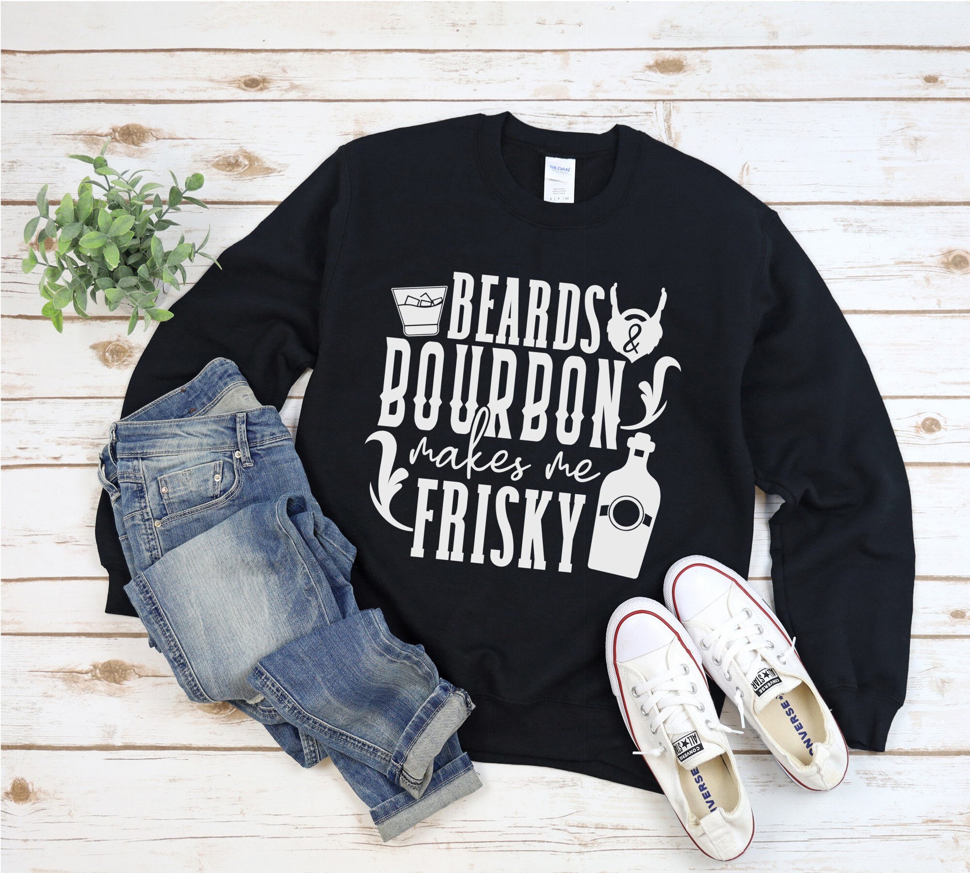Beards And Whiskey Make Me Frisky - Sassy Southern Tee Beards And Whiskey Make Me Frisky - Sassy Southern Tee