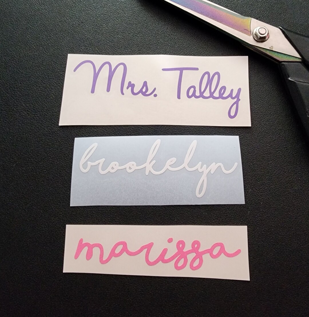 Custom Name Vinyl Decal, Personalized Label for Tumblers, Planners - Etsy