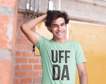 Minnesota T-Shirt Uff Da | Heather Mint Green | Minnesota Shirt | Minnesota Tee