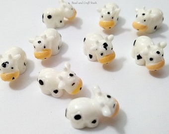 Cow Cabochons, Cabochons, Cow, Farm Animals, White, Black, Handmade Jewelry