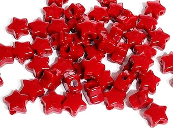 Perles d'étoiles rouges, perles de poney