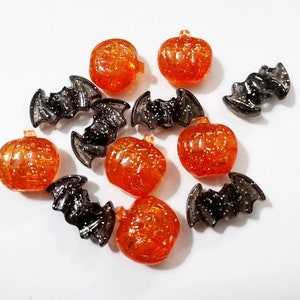 Cuentas de purpurina para Halloween, murciélagos, linternas de Jack-o-lantern, calabazas, cuentas de purpurina, regalo para, manualidades para niños, bricolaje, fabricación de joyas, Halloween, brillo
