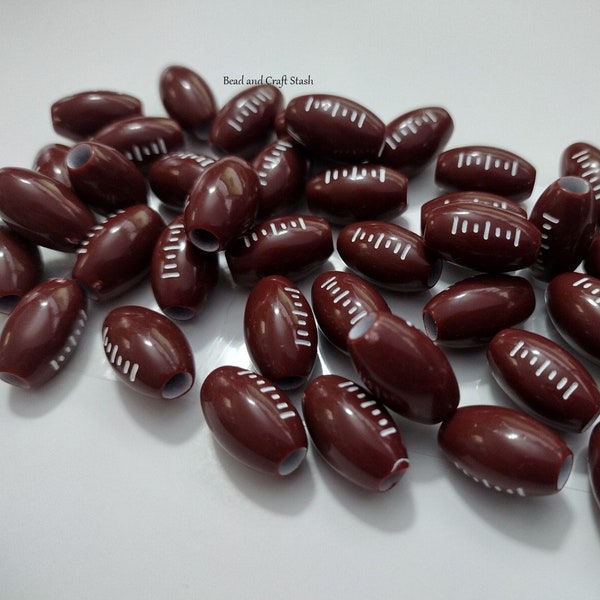 Football Beads, Sports Beads, 12mm Beads, Brown Beads, Football, Sports, Ball, Kansas City Chiefs