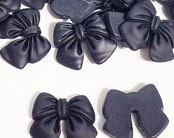 Cabochon noeud NOIR, noeud, dos plat, Halloween, accessoires pour cheveux