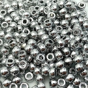 Silver Metallic Pony Beads, Kid Crafts, DIY, Silver, Metallic, Beads, Pony Beads, Hair Beads, Gift For