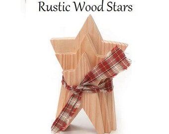 Rustic Wood Stars, Unfinished Wood