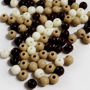 6mm Gumball Beads, Brown Beads, Tiny Beads, Round Beads