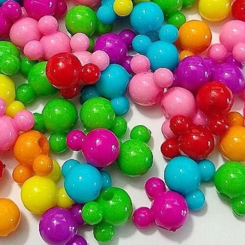 12mm Mouse Head Beads DIY Kid Crafts Mickey Acrylic Beads Etsy