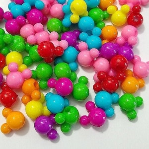 12mm Mouse Head Beads, DIY, Kid Crafts, Mickey, Acrylic Beads